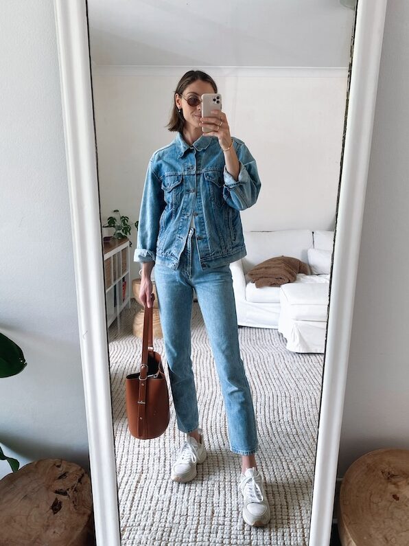 double denim trend wearable outfit idea 2